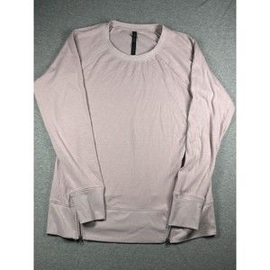 Gaiam Medium‎ Women's Pink Lavender Lotus Zipper Sweatshirt Top